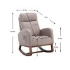 CAVINAS Linen Upholstered Accent Chair with Wood Legs,Modern Rocking Chairs with High Back and Side Pocket for Bedroom,Reading Room - 3 of 4