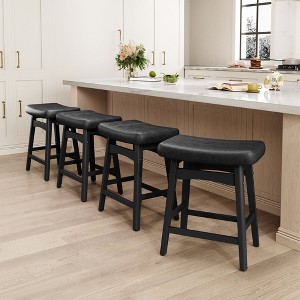 Captiva Designs 24 inch Height Bar Stool with Padded Seat & Solid Wood Frame & Footrest - 1 of 4
