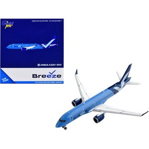 Airbus A220-300 Commercial Aircraft "Breeze Airways" Blue with White Wings 1/400 Diecast Model Airplane by GeminiJets - 1 of 3
