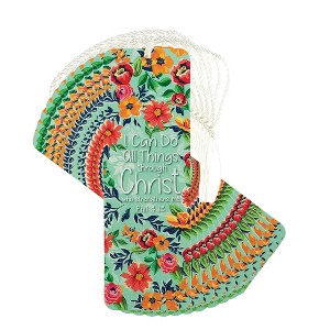 Dicksons Can Do All Things Through Christ Floral 6 inch Paper Tussled Bookmark Pack of 12 - 1 of 4
