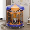 Costway 64'' Kids Trampoline w/ Detachable Canopy Safety Enclosure Net Foam Handle Pink/Orange - 4 of 4