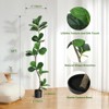Jojoka Artificial Fiddle Leaf Fig Tree with Planter, Adjustable Faux Plant for Living Room Bedroom Office Home Decor - 2 of 4