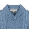 Boys' Organic Long Sleeve Shawl Collar Cable Sweater, Kids - 2 of 3
