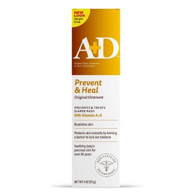 A + D Baby Diaper Rash Ointment, Baby Protectant with Vitamins A and D - 4oz