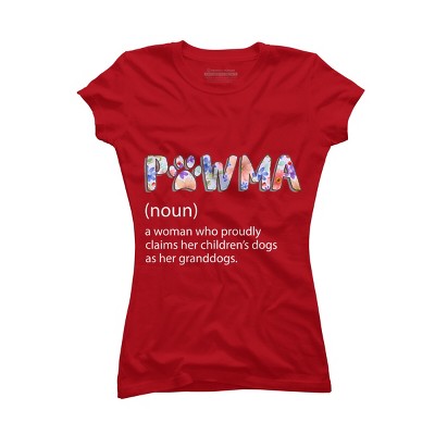 Junior's Design By Humans Grandmother Loves Grandogs Pawma By littlesenh1 T-Shirt