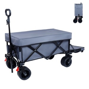 HTUTWOO Beach Collapsible Wagon Cart, Duty 400 lbs, Folding Utility Cart, Waterproof Dustproof UV Resistant Wagon Rain Covers, for Outdoor Activities - 1 of 4