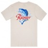 Mens Rainier Beer Catching Fish Front and Back Print T-Shirt - 3 of 4