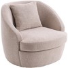 YOUNIKE Swivel Accent Chair Round Barrel Chair 24'' Seat Width Boucle Velvet Arm Chair Upholstered Single Sofa with Lumbar Pillow - 4 of 4