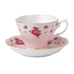 New Country Roses Pink Teacup &  Saucer - 1 of 1