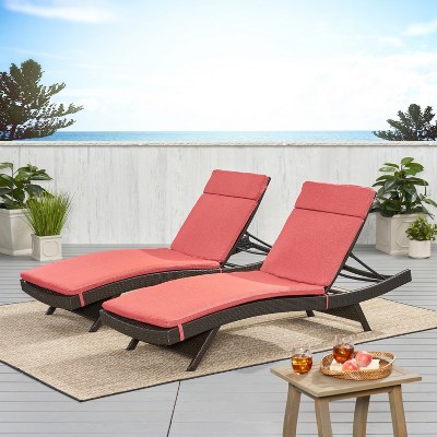 Christopher Knight Home Salem Outdoor Water Resistant Fabric Chaise Lounge Cushions (Set of 2)
