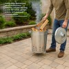 Gardenised Silver Galvanized Steel Outdoor Incinerator Can Large Garden Waste Burner Bin with Lid Ventilation Holes & Raised Legs - 3 of 4