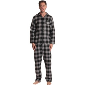 #followme Mens Plaid Button Front Flannel Pajamas Set / Winter Pajamas - 1 of 3