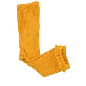 RuffleButts Baby Girls Rib Knit Footless Ruffled Tights - 1 of 4