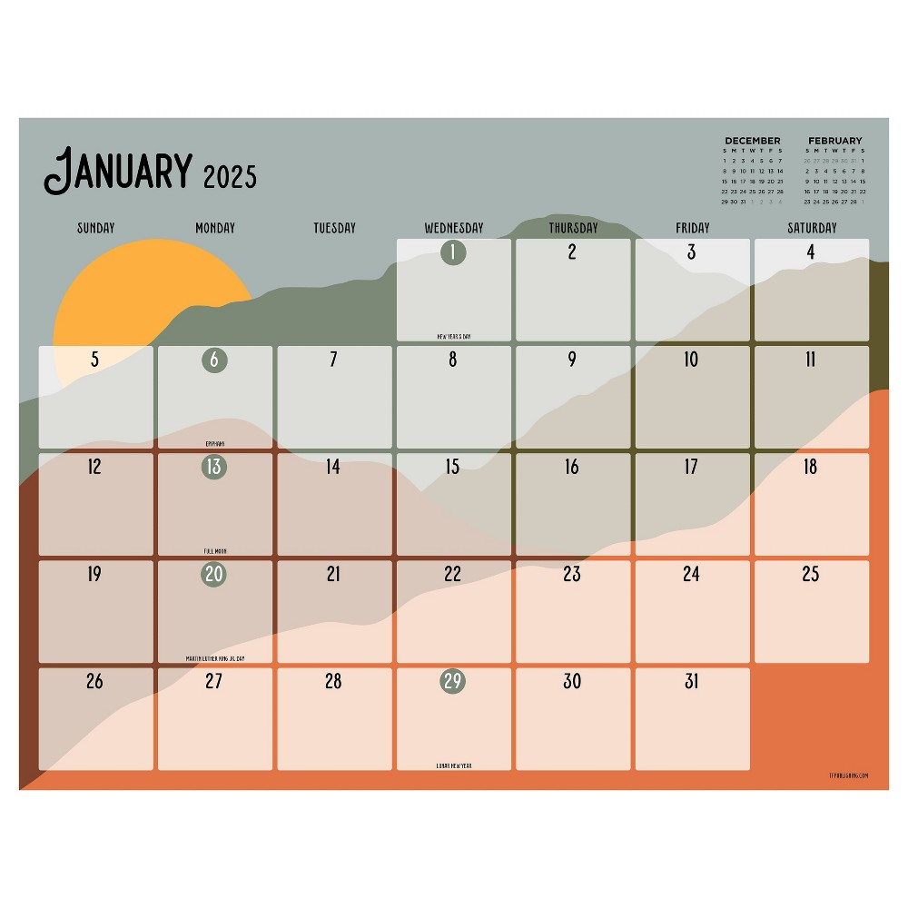 TF Publishing 2025 Desk Pad Calendar 17x22 Landscapes