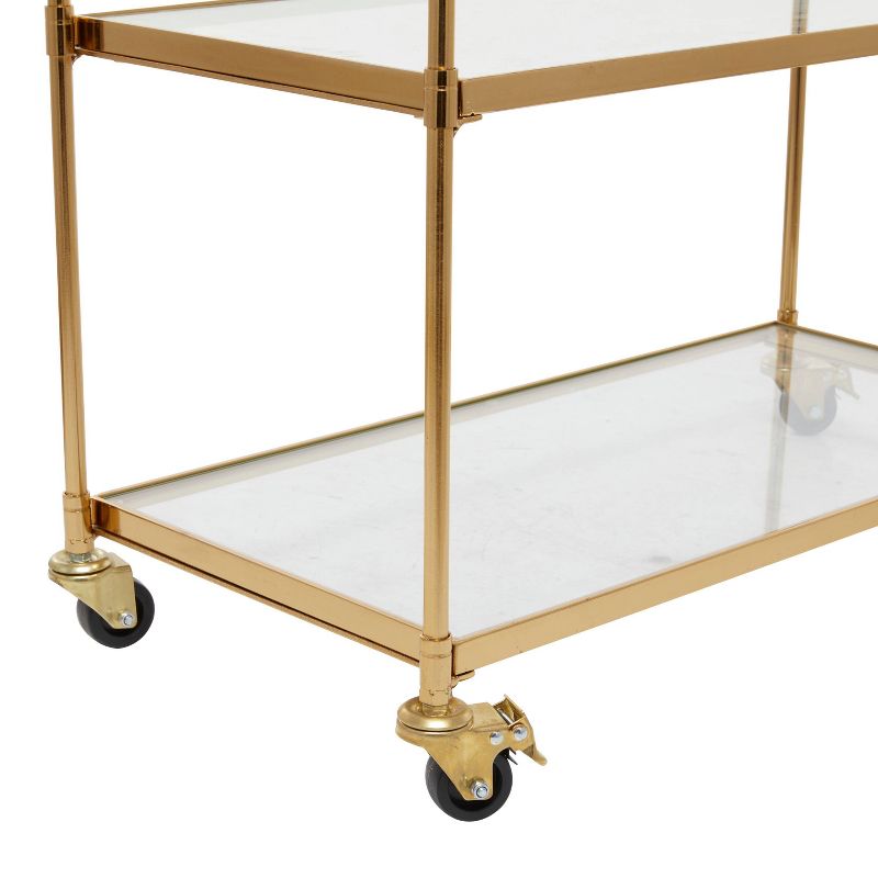 Modern 3 Shelf Metal Bar Cart Brass - Olivia &#38; May, 5 of 9