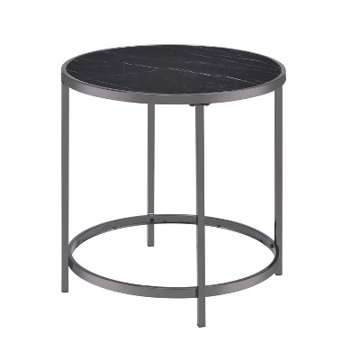 Rayne Round End Table Black - Steve Silver Co.