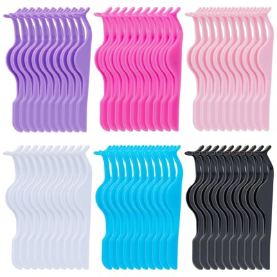 Okuna Outpost 60 Pack Plastic Eyelash Tweezers for False Lashes, Lash Applicator Tool (6 Colors)