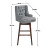 Zeus & Ruta 360 Degree Solid Wood Legs Swivel Bar Stools Set of 2, Counter Height Chairs with Footrest - 2 of 4