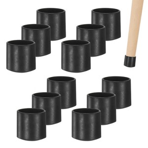 Unique Bargains Non-Slip PVC Chair Leg Caps Floor Protectors for Folding Chairs Black - 1 of 4