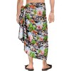LA LEELA Men's Summer Long Vacation Sarong Beachwear Holidays Wrap Lava Lava Beach Cover Up Sarongs For Men One Size Black, Tree - 3 of 4
