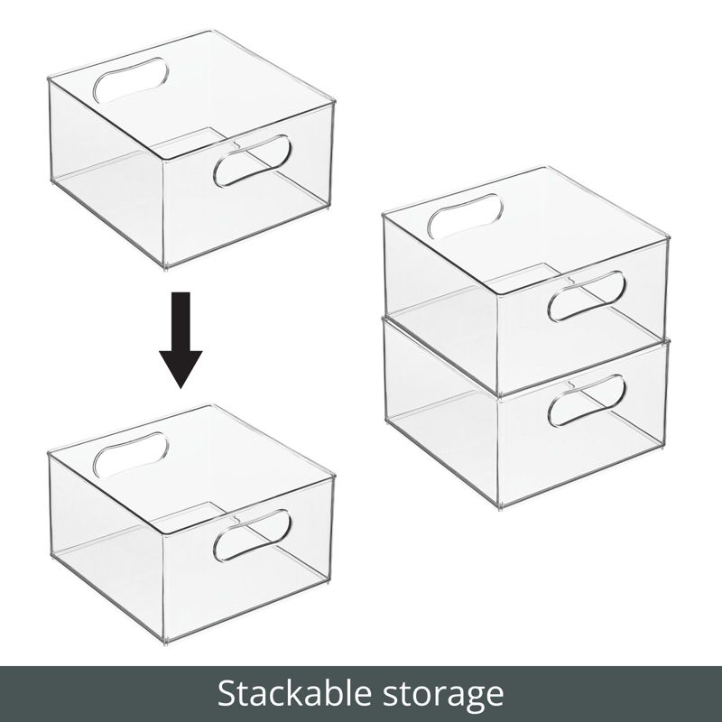 mDesign Plastic Closet Storage Organizer Container Bin, Handles, 5 of 9