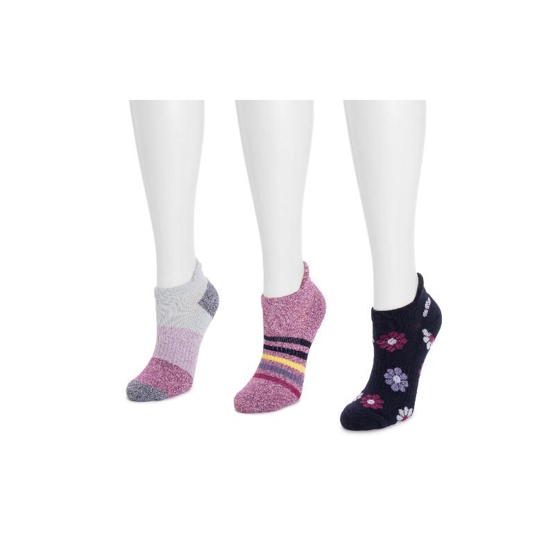 MUK LUKS Womens 3 Pack Nylon Compression Ankle Socks, 4 of 6