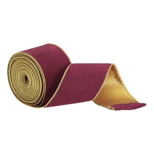 Unique Bargains Velvet Christmas Easy to Shape Bouquets DIY Crafts Glitter Ribbon - 1 of 4