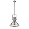 Chloe Lighting Walter Industrial-Style 1 Light Brushed Nickel Ceiling Mini Pendant 16" Shade - 2 of 2