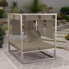 Outdoor Patio Daybed, Patio Daybed with Foldable Canopy for 2 Seaters, Daybed with Aluminum Frame and PE Pillows and Cushions-Coolbibila - 3 of 4