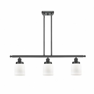 Bell - 3 Light Stem Hung Island In Industrial Style-10 Inches Tall and 36 Inches Wide - 1 of 1