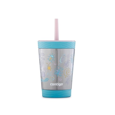 Contigo 12oz Stainless Steel Spill Proof Kids Tumbler With Straw Blue Pink Target