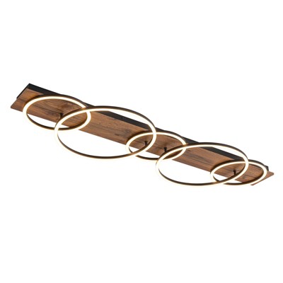 LLHZSY Integrated LED Wood Flush Mount Ceiling Light Fixture, 5-Light 48 2/5 Inch