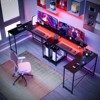 54 inch Gaming Desk, Reversible L Shaped Desk, Corner Computer Desk with Monitor Stand, Power Outlets, LED Lights - 2 of 4