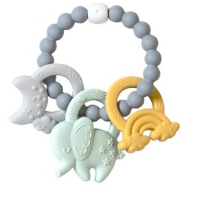 SARO "Ele-Fun" Silicone Teether: Soothing Gum Relief for Teething Babies - Food Grade Silicone, Baby Teething Toys, Sensory Teether - 1 of 2