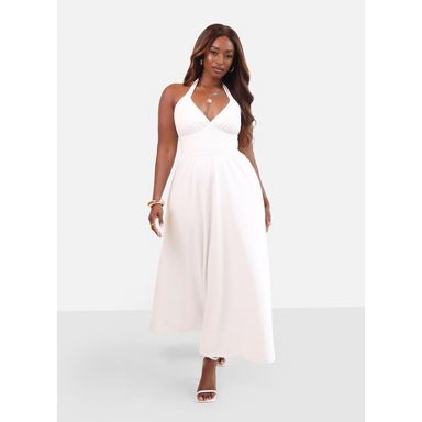 Rebdolls Women's Isabella Halter Skater Maxi Dress - White - 2x : Target