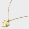 14K Gold Dipped Heart Charm Initial Necklace - A New Day™ Gold - 4 of 4