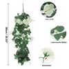 Unique Bargains Christmas 2 Pcs Fake Rose Flowers for Wedding Home Garden Walls White - 2 of 4