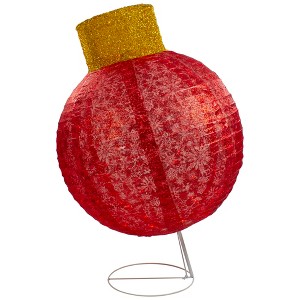 Northlight LED Lighted Twinkling Tinsel Onion Ornament Outdoor Commercial Christmas Decoration - 38" - Red - 1 of 4