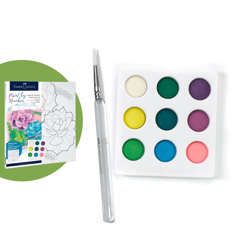 Faber-Castell Paint by Number Watercolor Set - Succulents, 3 of 9