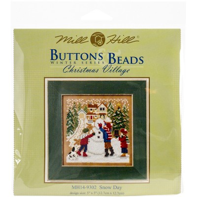 Mill Hill Buttons & Beads Counted Cross Stitch Kit 5"X5"-Snow Day Winter (14 Count)