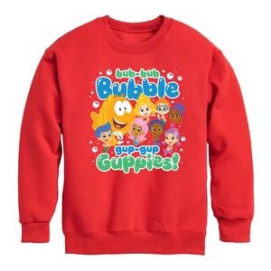 Boys' - Bubble Guppies - Bub Bub Bubble Gup Gup Guppies Graphic Long Sleeve Fleece Sweatshirt - 1 of 4