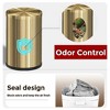 Aoibox Small Trash Can with Flipping Lid, Gold Bathroom Trash Can with Lid, 2.4 Gallon, Brass Trash Can for Room, Laundry, Hotel, Office,Metallic Gold - 3 of 4