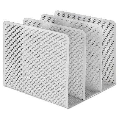 Artistic Urban Collection Punched Metal File Sorter Three Sections 8 x 8 x 7 1/4 White ART20009WH