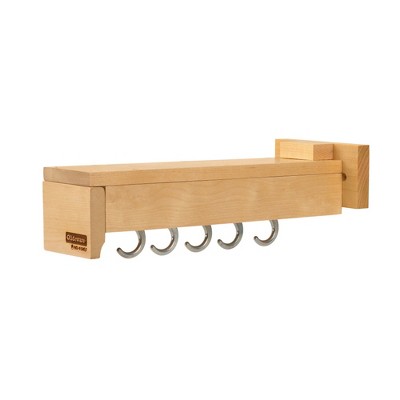 Rev-A-Shelf GLD-W14-SC-5 Pull Out Kitchen Cabinet Pantry Organizer Hanging Hooks with Ball Bearing Slide System, Maple Wood