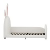 TIRAMISUBEST Twin Size Upholstered Bunny-Shape Headboard  Princess Bed, Platform Bed with Storage Footboard - 3 of 4