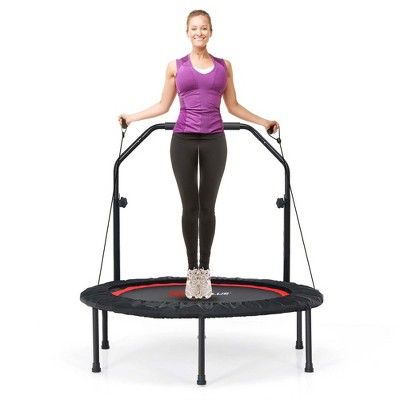 Red 40'' Foldable Fitness Trampoline with Adjustable Handle