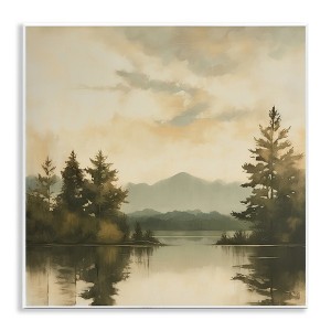 Stupell Industries Soft Beige Mountain Scenery Wall Plaque Art, 12" x 12" - 1 of 4