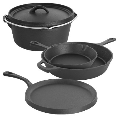 Megachef 12 Piece Round Preseasoned Cast Iron Cookware Set : Target