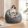 Plush Faux Fur Bean Bag Chair with High Density Foam Filler and Removable Cover - 3 of 4