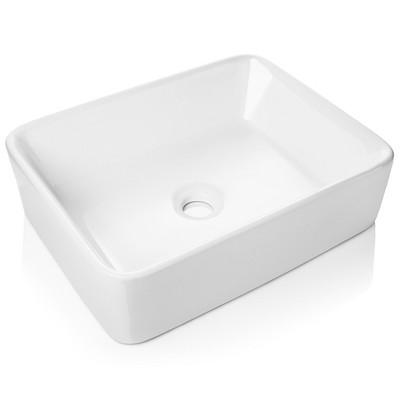 Miligore 19" White Ceramic Rectangular Above-Counter Bathroom Sink